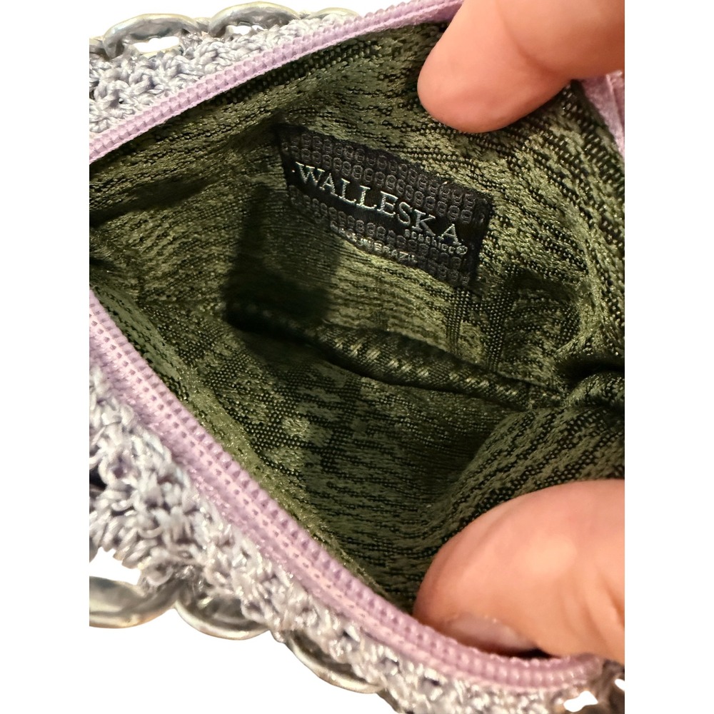Walleska Ecochicc Silver Soda Tab Boombox Crochet Wristlet Clutch Bag Brazil - Picture 8 of 12